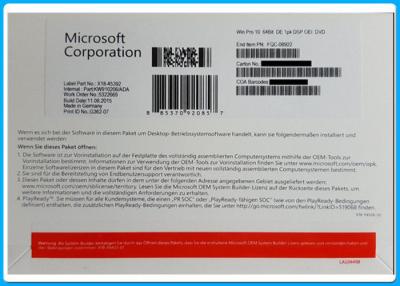 China Original Microsoft Windows 10 Pro OEM Pack Key 100% Online Activation for sale