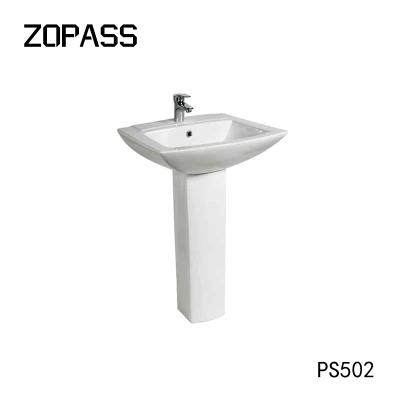 China Chaozhou Easy Clean Sanitary Ware Reliable Ceramic Round Shape Hand Wash One Piece Pedestal Sink for sale