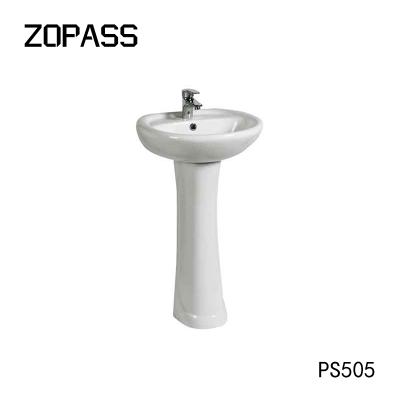 China Easy Clean Sanitary Ware Factory Ceramic Sink Rack Bathrooms Around Ceramic Two Piece Pedestal Sink for sale