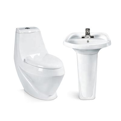 China Hidden Cistern Price Cheap Toilet With Pedestal Wash Basin Ware Toilet Bowl Price WC Sanitary Toilet for sale