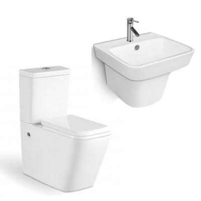 China Modern High Quality Sanitary Ware E5200&H223 WC Toilet Set And White Two Piece Ceramic Wash Basin for sale