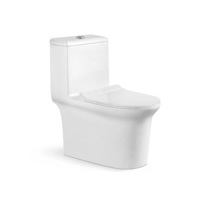 China Double-Flow WC White American Standard One-Piece Toilet Bowl Siphonic Toilet Flush Toilet for sale