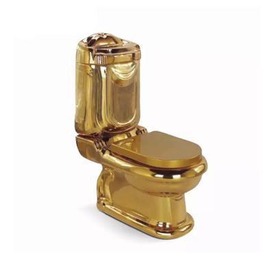 China Double-flow Factory WC Popular High Quality Luxury Ceramic Sanitary Ware Gold Plated Toilet Gold Plated Toilet for sale