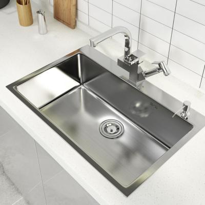 China Without Coating Popular Design Faucet Drain Filter Anti Condensation Liner Stainless Steel Kitchen Sink Brushed for sale