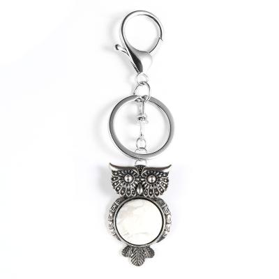 China Natural Unique Hot Sale Natural Stone Design Stone+Alloy Charms Key Chains Luxury Logo for sale