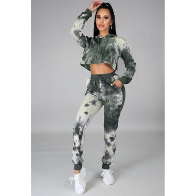 China Spring QUICK DRY Autumn Tie Dye Set Women Tracksuit Womens Sport Wear for sale