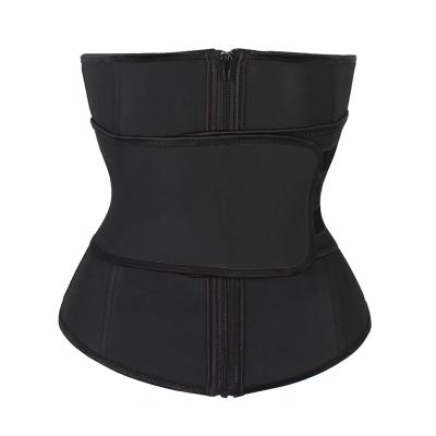 China Ecowalson 9 Animal Black Zipper Waist Trainer Women Corset Shaper Steel Belt Neoprene Antibacterial for sale