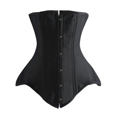 China Antibacterial Women Underbust Corset Top 26 Steel Bones Slimming Bustier Top Waist Trainer Cincher Belts Black XS-2XL Home Work Women Corset for sale