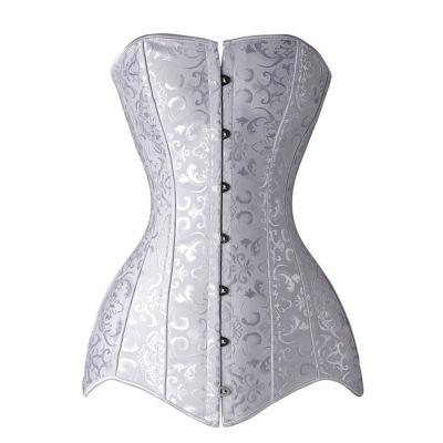 China EcoWalson Torso Corset Overbust Korset White Spiral Steel Antibacterial Long Boned Slim Gorset Bustier Hip Cover Gothic Waist Plus Size XS-6XL for sale