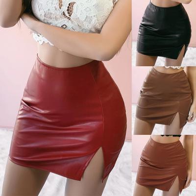 China Plus Size Ecowalson 2021 New Spring Summer Slim Waist Women High Leather Trim Short Skirts One Line Lady Mini Skirt Female Casual Skirt Office for sale