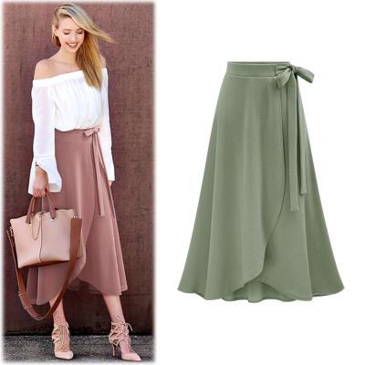 China New High Waist SK-11 45 Plus Size Irregular Skirt Split Long Elegant Knitted Skirts 2018 New Autumn S-6XL for sale