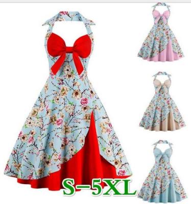 China Lady's Vintage 40s Retro Swing Dress Anti-Static Hot Selling Rockabilly Dress for sale