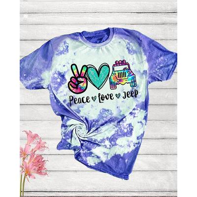 China Summer QUICK DRY Women's Stain Tops, Casual Short Sleeve T Shirts, Tie Dye Multi Color Print Blouse for sale