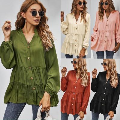 China 2021 New Arrival Breathable Ecowalson Women Tops And Blouses Fashion Casual Long Sleeve Blouse Tops Elegent Wear Shirt for sale