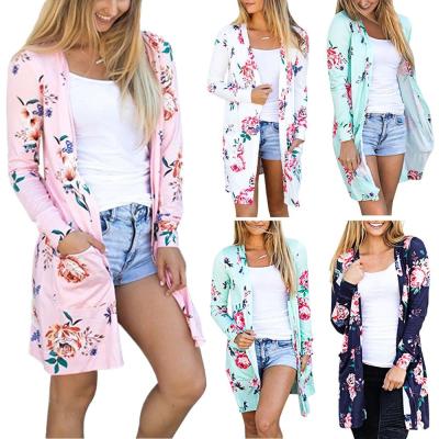 China 2019 new women's cardigan hot explosions floralprinted long-sleeved cardigan women anti-shrink for sale