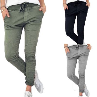 China Ecowalson Viable 2019 New Design Best Selling Fashion Slim Stretch Pants Women Casual Slim Fit Pants for sale