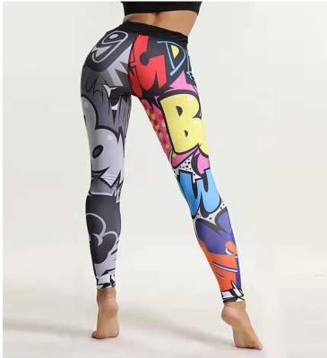 China Ecowalson 2019 Digital Printed Colorful Butt Lift Wide Popular Elastic Sports Wear Anti-UV for sale