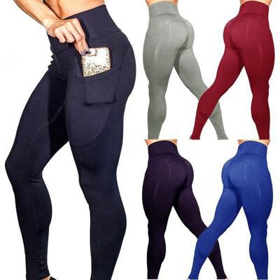 China Ecowalson Anti-UV 2019 High-Waisted Hot Style Hip Lift Tights Gaiters Sports Exercise Yoga Pants With Side Pocket for sale