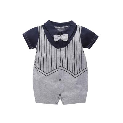 China Newborn Baby Rompers Onesie Gentleman Boy Infant Overalls Short Sleeve 100% Cotton Pieces Newborn Toddler Clothes for sale