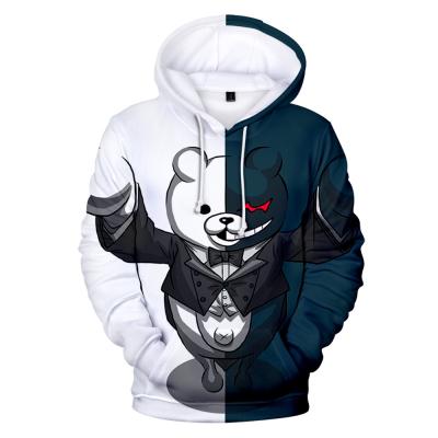 China Anime Dangan Ronpa Danganronpa Kuma Monokuma Black Bear Cosplay 3D Costume Men Regular/Mono White Sweatshirts Awesome Women's Hoodies for sale