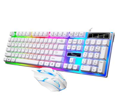 China Hot Sale Fashion Multimedia Keyboard Mouse Combo Rainbow Backlight 104 Keys Ergonomic Keypad Keyboard for sale