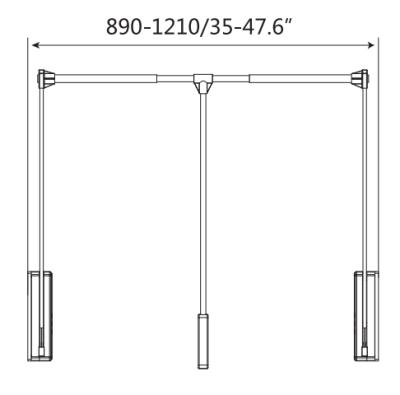 China Durable lifting, sliding hanger, hydraulic drop-down buffer clothes telescopic rail VM-CR01L (retractable width 890-1210mm) for sale