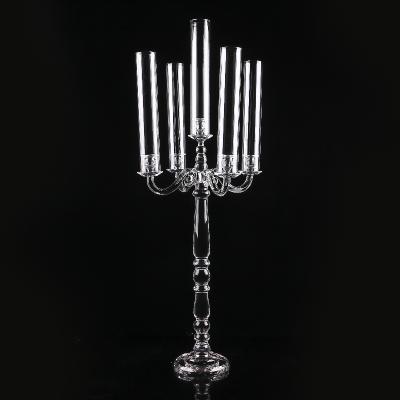 China Home popular art candle holder crystal 5 best-selling arm in European and American markets for sale