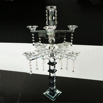 China Folk Art Elegant Crystal 1 A.M. Table Candelabra Long Stemmed Glass Candle Holder for sale