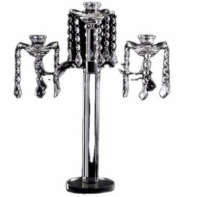 China Wholesale E-commerce Folk Suppliers Amazon Google Amazon Google Art Spot Wedding Banquet Reception Bar Table Using 3 Arms Crystal Glass Candlestick for sale