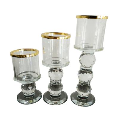 China Home High Refresh Glass Wedding Hotel Restaurant Decoration Single Head Candle Holder for sale