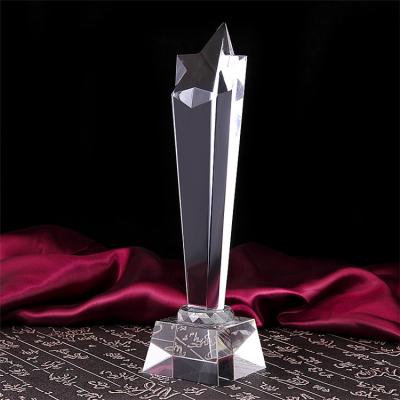 China Europe the new five-pointed star crystal trophy is a souvenir for the society, a gift for the praise party for sale