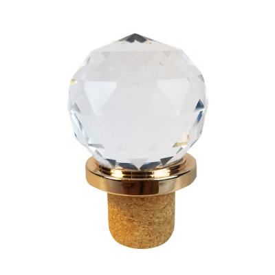 China Non spill craft best-selling decoration with 500ml 600ml 700ml spherical crystal wine stopper for sale