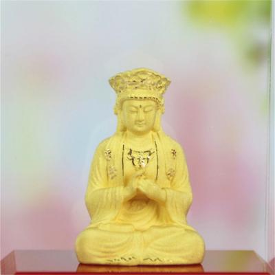 China China Gold Plated Metal Crafts For Buddhism Flocking Alluvial Golden Buddha Sculpture Gold Figurine for sale