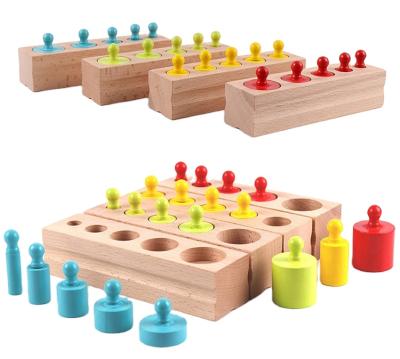 China Building Toy Colorful Socket Montessori Materials Montessori Sensory Baby Toys Montessori Cylinder Blocks Toys for sale