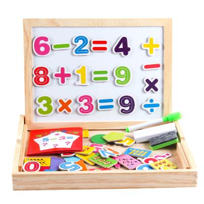 China Wholesale Customized Environmental Magnetic Montessori Jigsaw Drawing Board Digital Shape Wooden Puzzle For Kids Educational Games Toys for sale