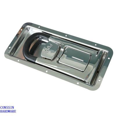 China Recessed Reefer Van Truck Body Stainless Steel Door Handle Lock 16mm 16C07 for sale