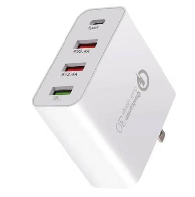 China Mobile Phone QC3.0 Type-C 48w 4port PD Wall Fast Charging Charger For Mobile Phone for sale