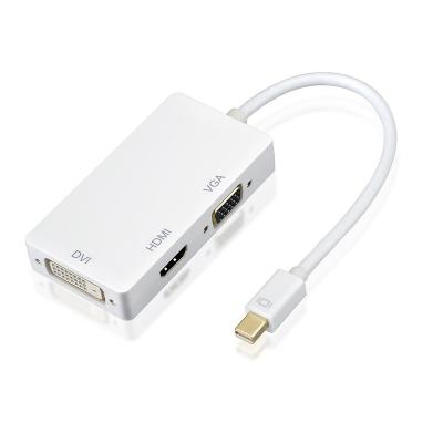 China Data Transfer+Video+Speaker 1080P 3 in 1 Mini DP 1.2 to VGA HDTV DVI Hub Mini DisplayPort to VGA HDTV DVI Adapter for sale