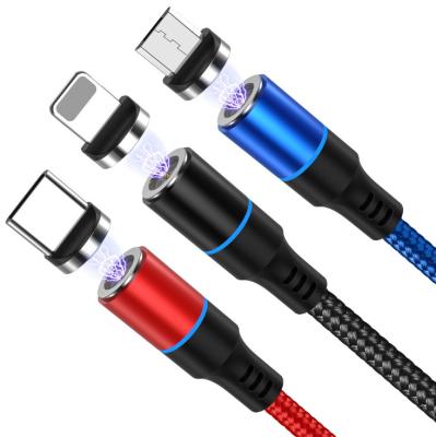 China Magnetic Cable + LED Display + 3A Fast Charging + Micro Type-C DP Fast Charging Data Sync 480Mbps Data Transfer Magnet Usb Charger Lightning Plug 3A Mobile Phone Charging Cable for sale