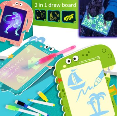 China Partial Fluorescent Notepads Suppression Light 3D Fun Drawing Board For Child-educational Toy 3D Drawing Board Magic Protection for sale