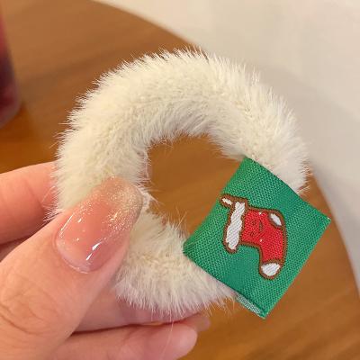 China Optional Girl Santa Elk Hair Rope Soft Plush Hair Rope Durable Wholesale Christmas Five Styles for sale