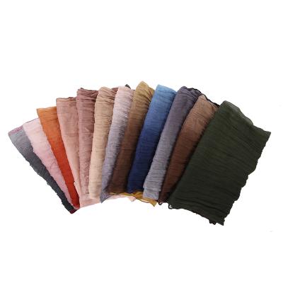 China 2021 Newest Beautiful Ombre Color Ombre Wrinkle Veil Scarf For Muslim Women for sale