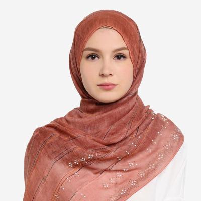 China W-New Cotton Women's Sequins Sparkle Cotton Hijab Scarf Shimmer Muslim Scarves Head Wraps for sale