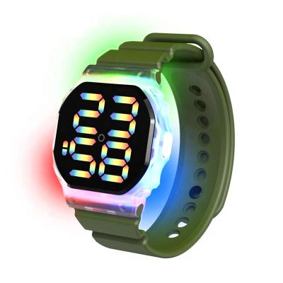 China Hot Selling Water Resistant Items Large Screen Led Watch Atmosphere Rainbow Numbers Water Resistant Sports Large Cool Gifts Relojes for sale