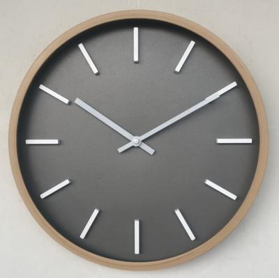 China Antique Style 12 Inch Gray Printed Face Battery Operate Modern Plastic Round Quartz Custom Wall Clock for sale