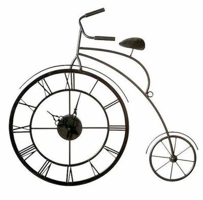 China Bicycle Vintage Home Decor Metal Industrial Wall Clock For Home Decoration for sale