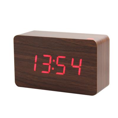 China Three groups of wooden alarm reloj despertador led alarm clock digital table for sale