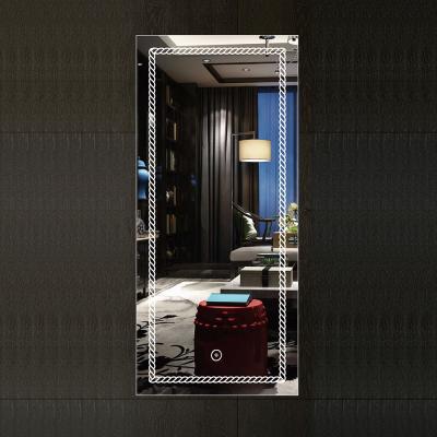 China 2021 Morden Touch Screen Lighted Vanities Led Dress Mirror for sale