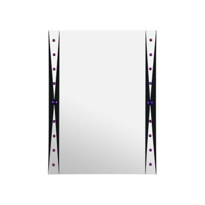 China Modern Wall Mirror Art Black Wall Makeup Vanity Painting Bathroom Mirrors Decor Wall Square for sale