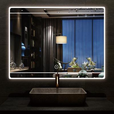 China Hot Sales Bright Square Touch Screen Illuminated Magic Led Mirrors for sale